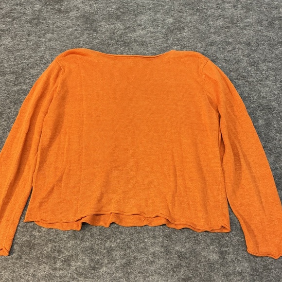 Eileen Fisher Lightweight Orange Crewneck Sweater Size XL - Picture 4 of 4
